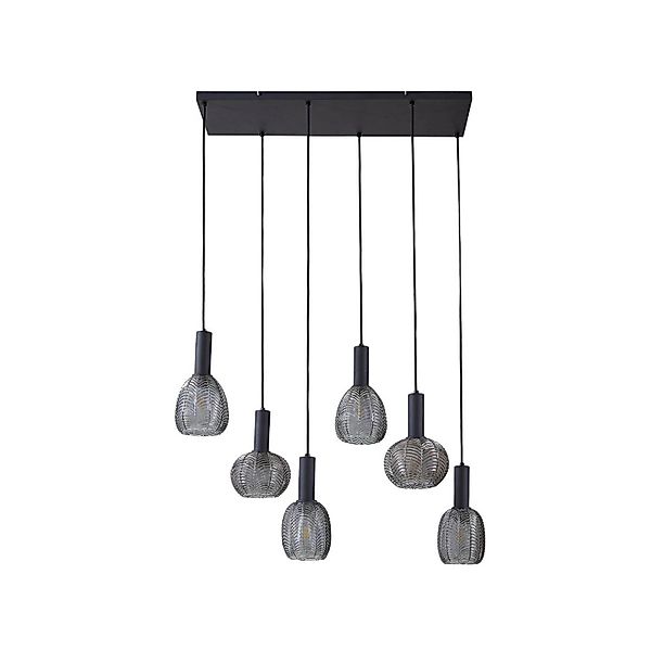 Lindby Pendelleuchte Tolli 10030732 Modern in Schwarz aus Metall 6-flammig günstig online kaufen
