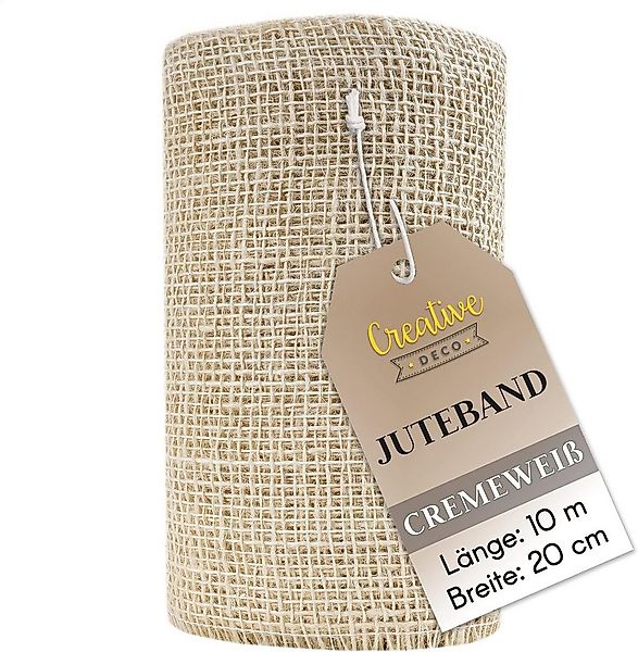 Creative Deco Bastelnaturmaterial Juteband Jute Tischläufer 10 m, Nähte an günstig online kaufen