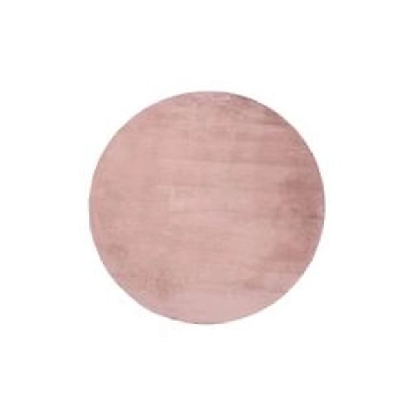 payé Teppich Uni Hochflor Samtweich Rund 120x120 cm Pink günstig online kaufen