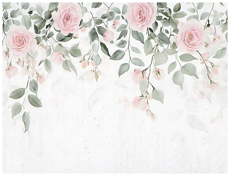 Wallarena Fototapete Blätter Blumen Rosa Vlies günstig online kaufen
