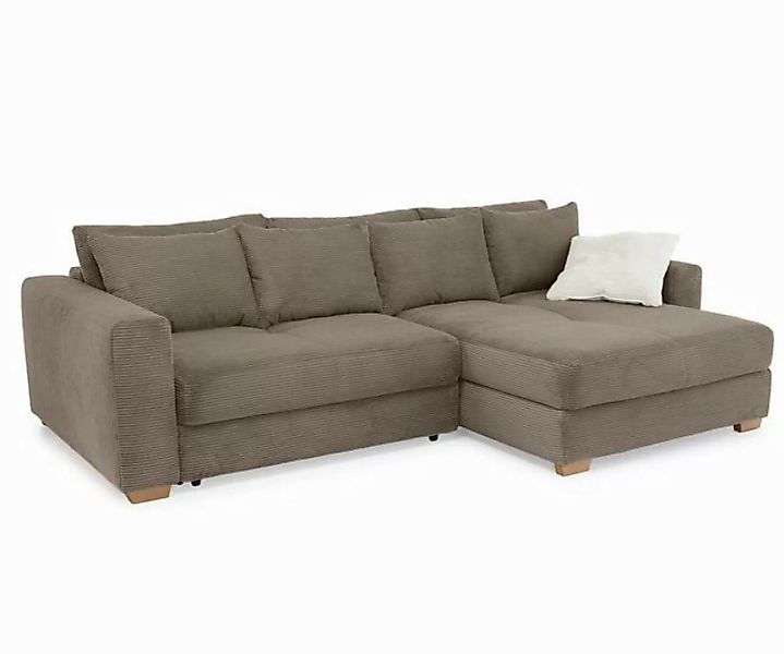 luma-home Ecksofa 15155, Dauerschläfer mit Bettkasten 288x186 cm, Federkern günstig online kaufen