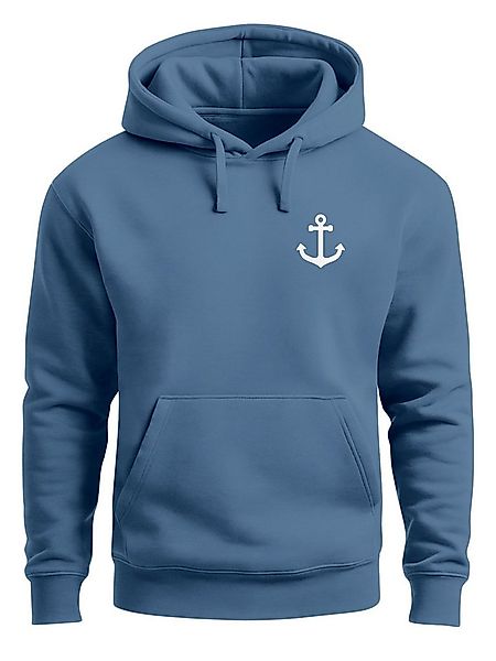 Neverless Hoodie Hoodie Herren Anker Badge Kapuzen-Pullover Männer Neverles günstig online kaufen