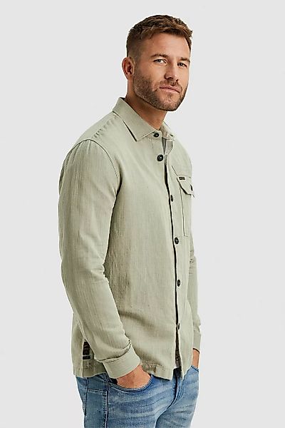 PME Legend Overshirt Leinen Khaki - Größe XL günstig online kaufen