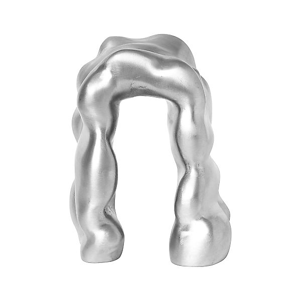 Skulptur Morf grau silber metall / Recyceltes Aluminium - 14 x 10 cm x H 18 günstig online kaufen