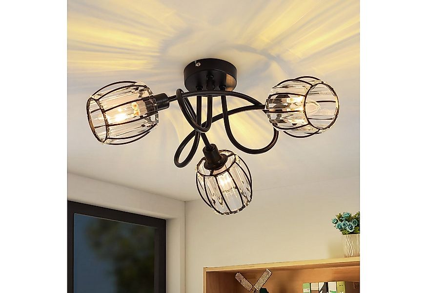 ZMH Deckenstrahler 2/3/4/6 Flammig Retro E14 Deckenleuchte Kristall Lampens günstig online kaufen
