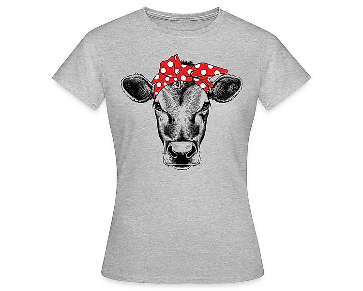 Spreadshirt T-Shirt Rockabilly Bandana Kuh Frauen T-Shirt (1-tlg) günstig online kaufen