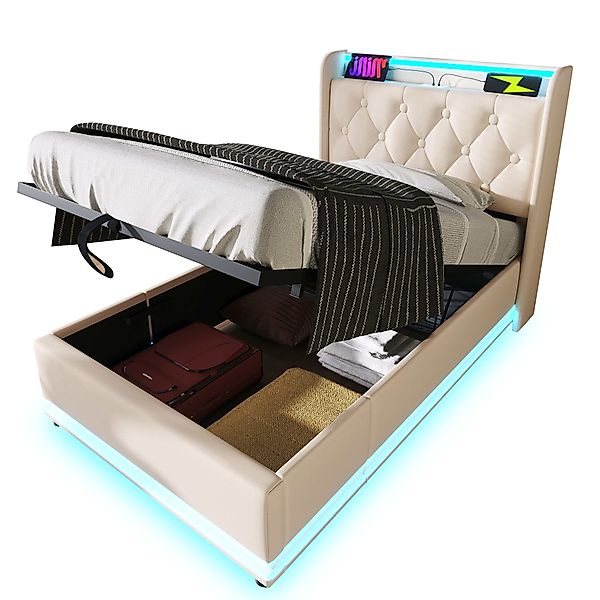 BlingBin Einzelbett Polsterbett Stauraumbett (1-tlg., Doppelbett, günstig online kaufen
