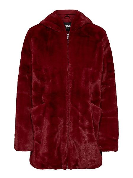 ONLY Kunstfell Jacke Damen Rot günstig online kaufen
