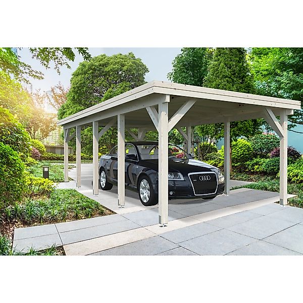 Palmako Carport Karl 315 x 732 cm Lackiert Weiß FSC® günstig online kaufen