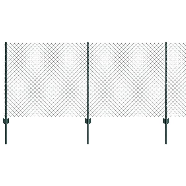 vidaXL Zaun mit Pfosten Grün 1 x 10 m Stahl und PVC 3336232 günstig online kaufen