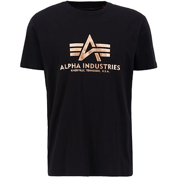 Alpha Industries  T-Shirt Basic T-Shirt Foil Print - black/gold günstig online kaufen