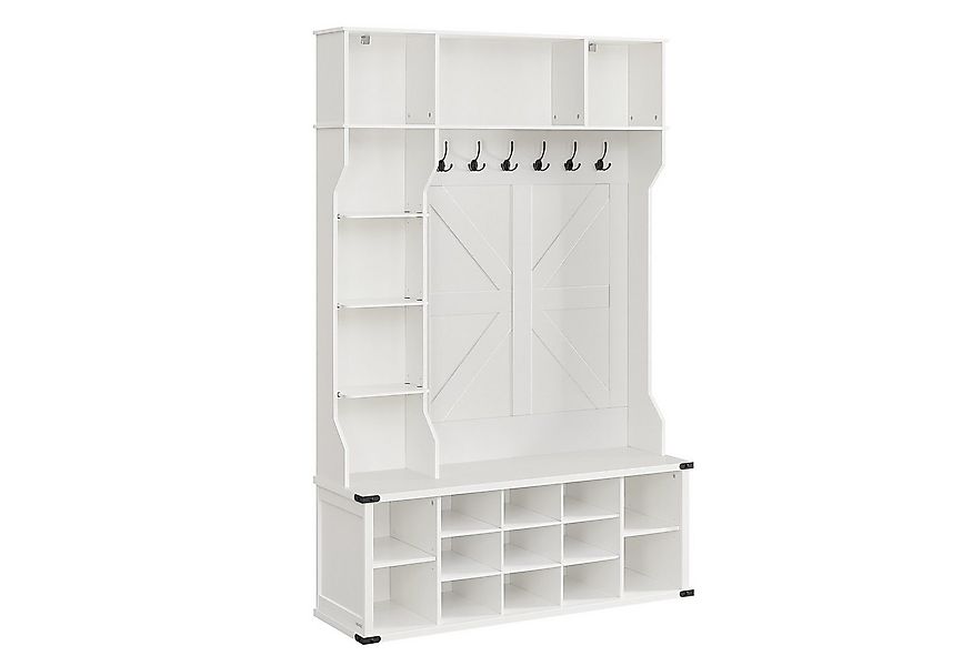 VASAGLE Garderobenständer Garderobe, 4-in-1 Garderobenständer mit Schuhbank günstig online kaufen