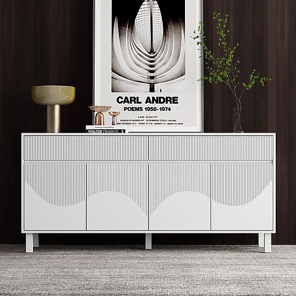 FUFU&GAGA Sideboard Komodenschrank mit 4 Türen günstig online kaufen