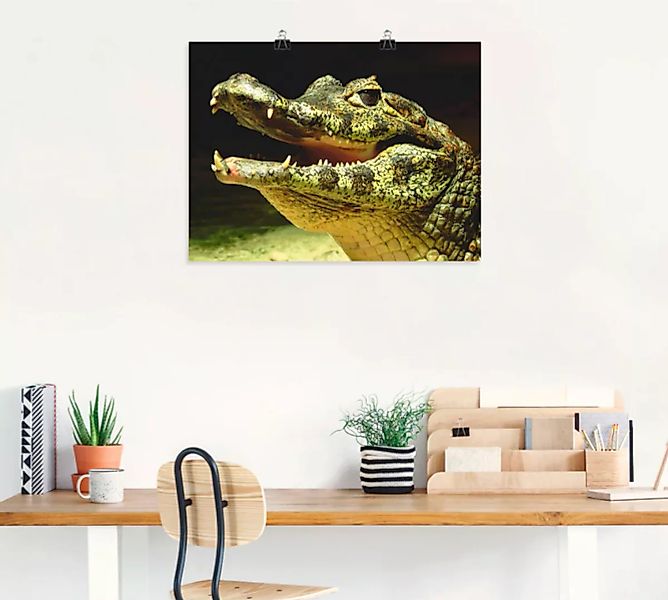 Artland Wandbild "Ein lächelndes Krokodil", Wassertiere, (1 St.) günstig online kaufen