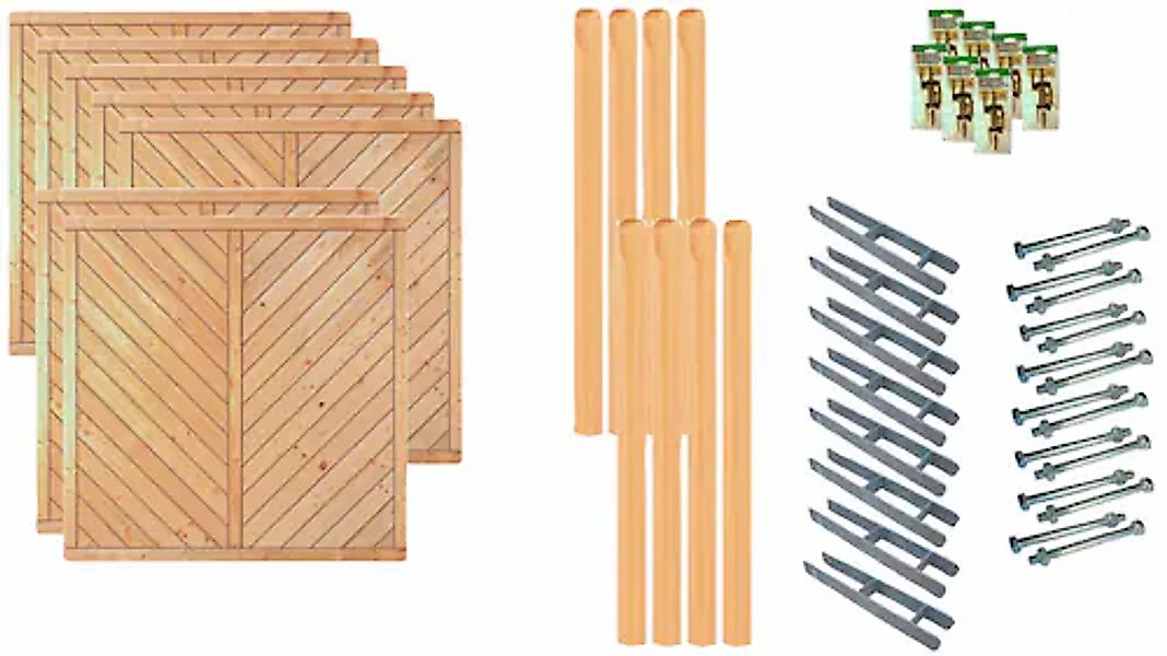 Tetzner & Jentzsch Dichtzaun »Chicago 5« 7 Elemente, LxH: 1332x180 cm günstig online kaufen