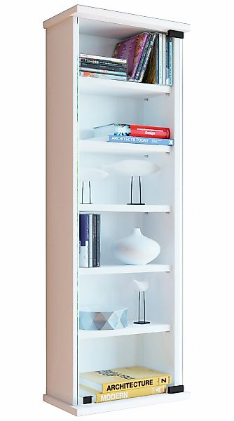 VCM Media-Regal "Holz CD DVD Wandregal Schrank Loposa Glastür" 1 Stk. tlg. günstig online kaufen