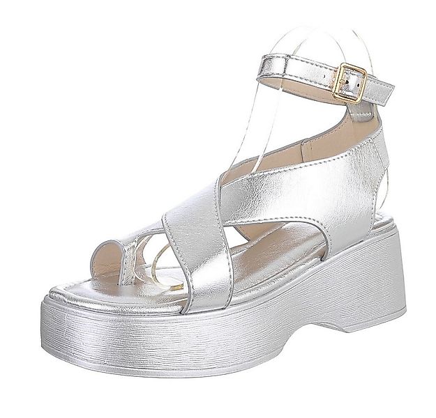 Ital-Design Elegante Plateau-Sandalen mit Riemen für Damen Zehentrenner (89 günstig online kaufen