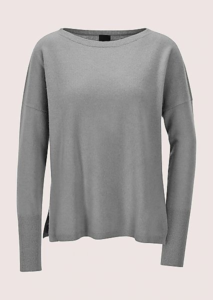 MADELEINE Longpullover "Kaschmirpullover Schlichter Strickpullover mit U-Bo günstig online kaufen