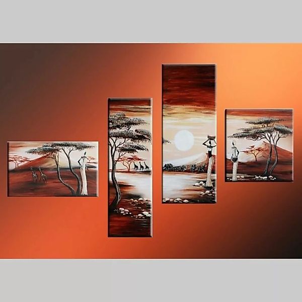 4 Leinwandbilder AFRIKA Frau (1) 140 x 80cm Handgemalt günstig online kaufen