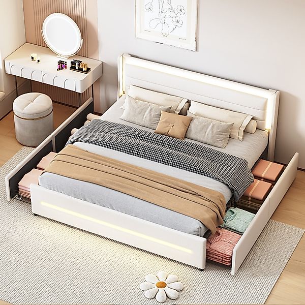 HAUSS SPOLE Polsterbett 180x200 mit LED-Beleuchtung, günstig online kaufen