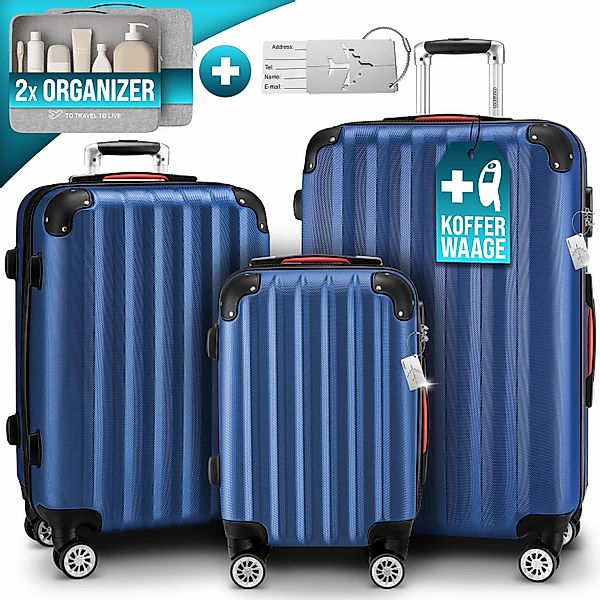 monzana Kofferset, Koffer Zwillingsrollen Zahlenschloss Waage günstig online kaufen