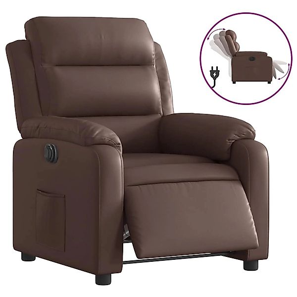 vidaXL Elektrischer Relaxsessel Braun Kunstleder 3205030 günstig online kaufen