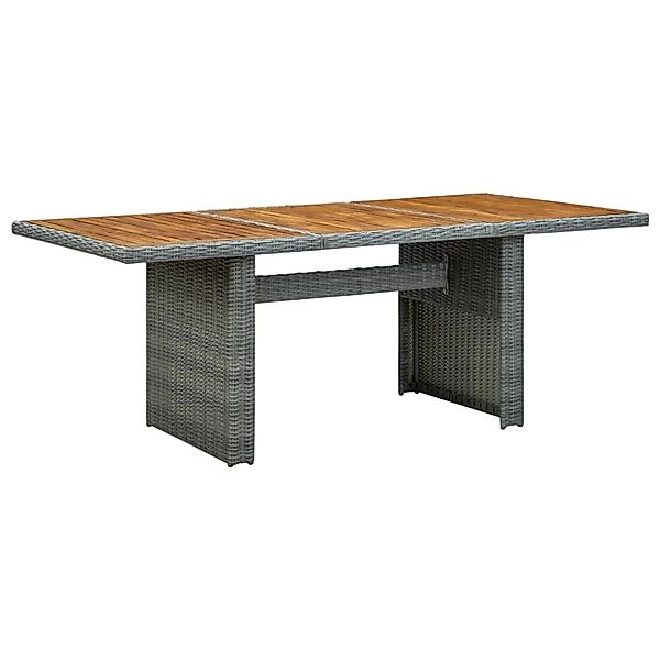 vidaXL Gartentisch Hellgrau Poly Rattan und Akazie Massivholz 313312 günstig online kaufen