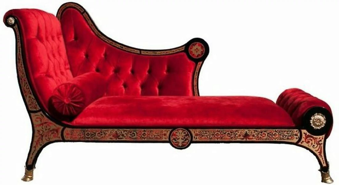 Casa Padrino Chaiselongue Luxus Barock Boulle Chaiselongue Rot / Schwarz / günstig online kaufen