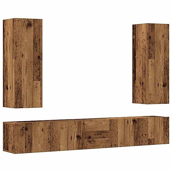 vidaXL Schrankmodule 5-tlg. TV-Schrank-Set Wandmontage Altholz-Optik Holzwe günstig online kaufen