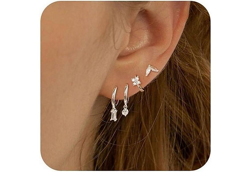 LuxusKollektion Ohrring und Ketten Set Ohrringe Silber 925 Vergoldet Damen günstig online kaufen