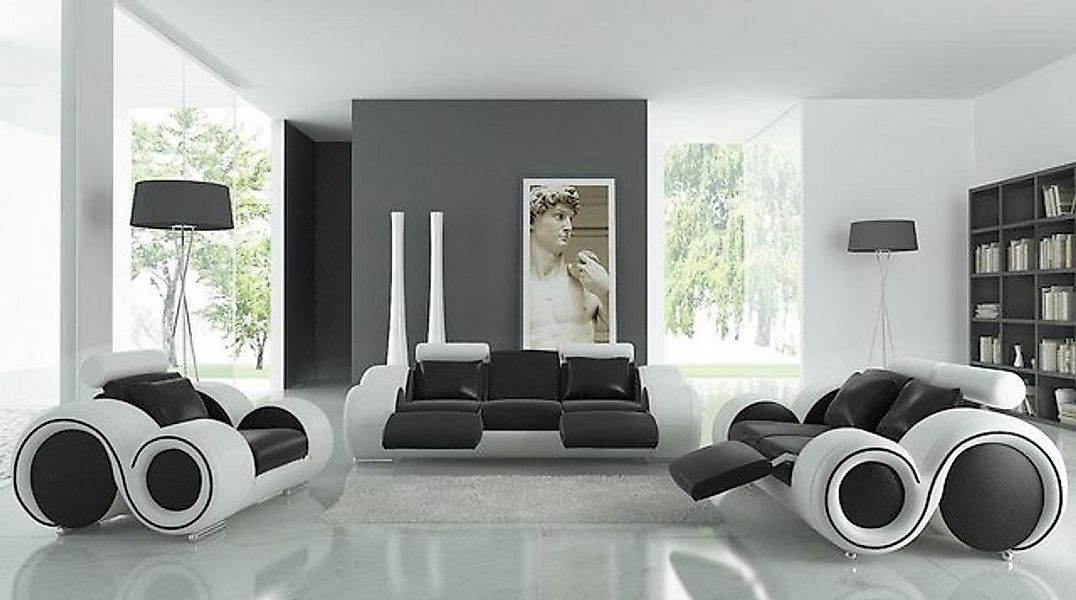 JVmoebel Sofa Sofagarnitur Design Couch 3+2 Set Polster Leder Sofa Wohnzimm günstig online kaufen