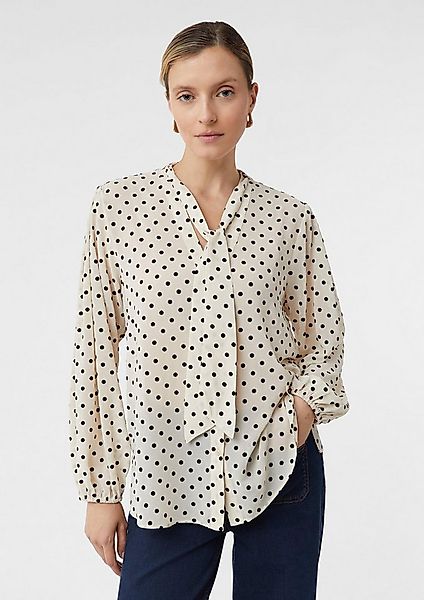 comma Langarmbluse Bluse Semitransparente Chiffonbluse mit Polka Dots und a günstig online kaufen