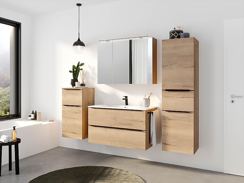 nobilia® Badmöbel-Set Levere, (4-St., vormontiert, mit günstig online kaufen