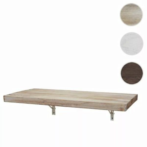 HWC Mendler Wandtisch klappbar, Massiv-Holz 120x60cm natur günstig online kaufen