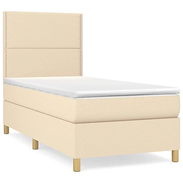 vidaXL Boxspringbett mit Matratze Creme 100x200 cm Stoff 3142238 günstig online kaufen