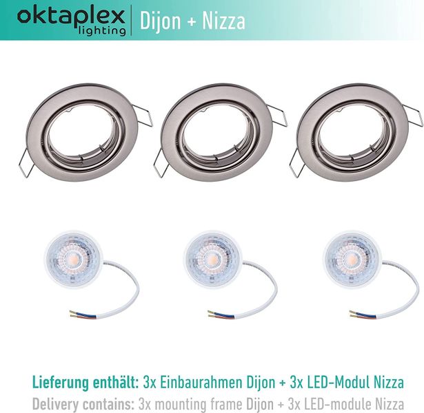 Oktaplex lighting LED Einbaustrahler 3er Set günstig online kaufen