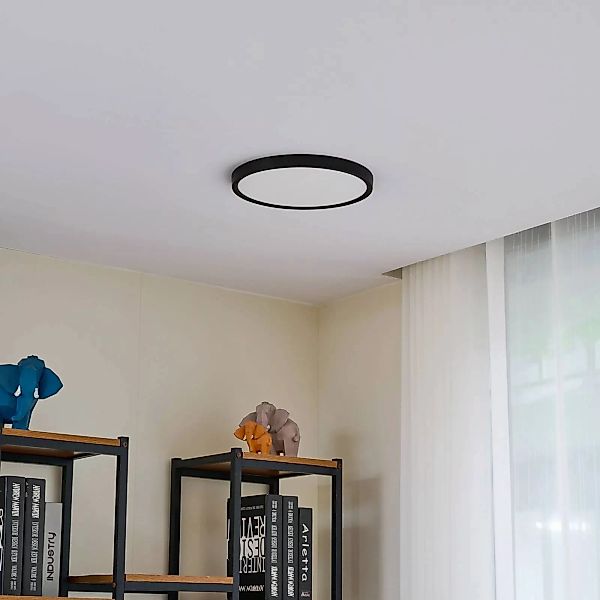 Lindby LED-Deckenleuchte Pravin, Ø 30 cm, 3.000 K, schwarz günstig online kaufen