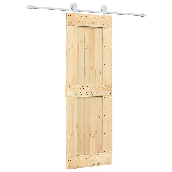 vidaXL Schiebetür mit Beschlag 70x210 cm Massivholz Kiefer 3203090 günstig online kaufen