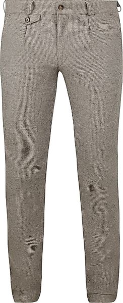 Suitable Chino Pico Pleat Flanel Druck Beige - Größe 52 günstig online kaufen