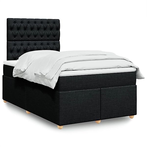 vidaXL Boxspringbett mit Matratze Schwarz 120x200 cm Stoff 3291256 günstig online kaufen