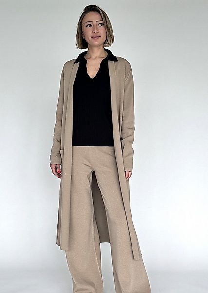 Zuckerwatte Strickmantel langer Strickmantel open front aus weichem Viskose günstig online kaufen