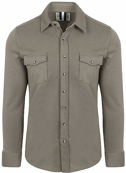 Profuomo Overshirt Western Jersey Olivgrün - Größe XXL günstig online kaufen