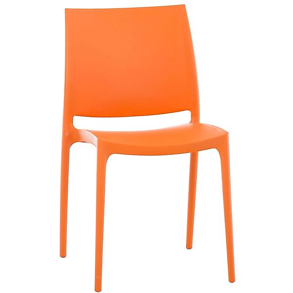 DELUKE Stuhl VAYA 81x44x50cm Orange Kunststoff Kunststoff Gestell Stühle Es günstig online kaufen