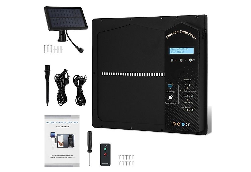 Clanmacy Haustierklappe Automatische Hühnerklappe Solar mit Großes Display, günstig online kaufen