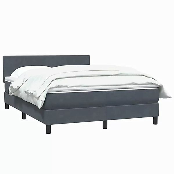 vidaXL Bett Boxspringbett mit Matratze Dunkelgrau 160x220 cm Samt günstig online kaufen