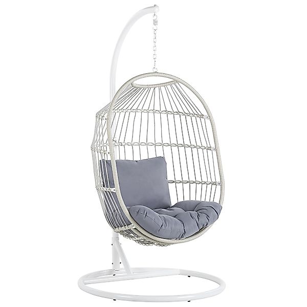 Beliani Hängesessel Weiss Grau 102x102x200 günstig online kaufen
