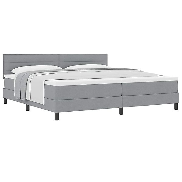 vidaXL Boxspringbett mit Matratze Hellgrau 200 x 200 cm Stoff 3338636 günstig online kaufen