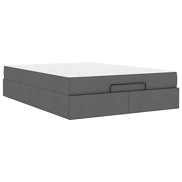 vidaXL Bettgestell mit Stauraum Dunkelgrau 160 x 200 cm Stoff 3399502 günstig online kaufen