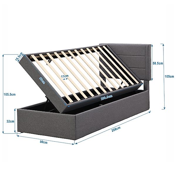 TavilaEcon Boxspringbett Polsterbett Einzelbett Gästebett Funktionsbett, günstig online kaufen