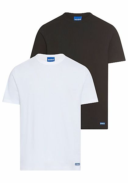 HUGO Blue T-Shirt "BLUE Naolo" Packung, 2 Stk. mit Markenlabel am Saum günstig online kaufen